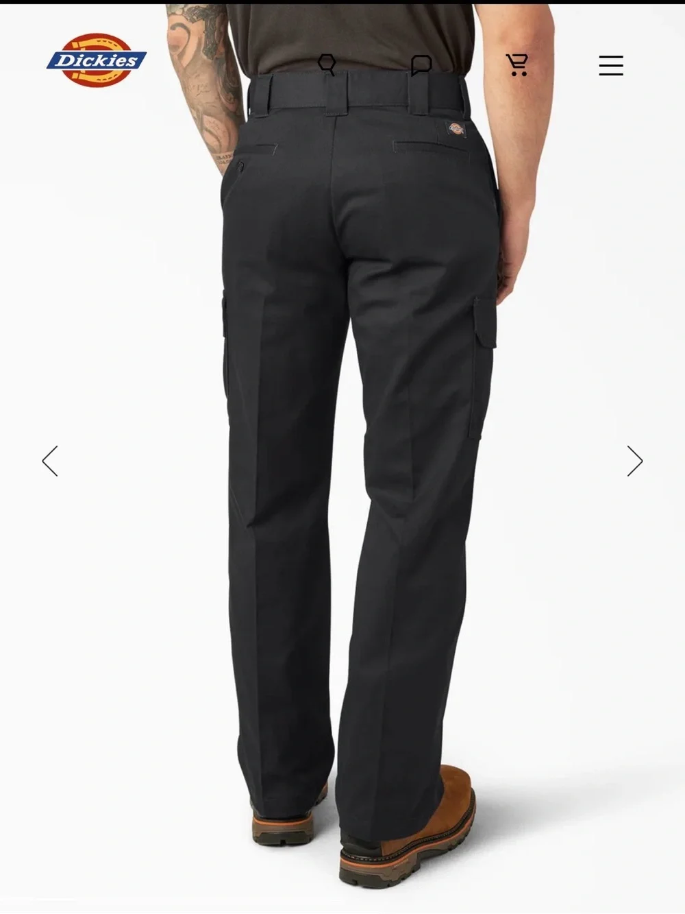 Dickies Cargo Pant Relaxed Fit Straight Leg Pants Mens Size 38X30 Black NWT